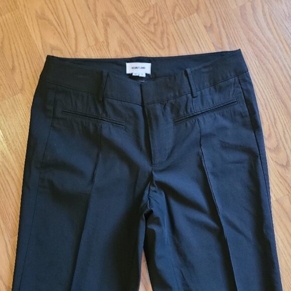 HELMUT LANG CROPPED TAPERED STRETCH WOOL TROUSERS PANTS PINTUCK FRONT SEAM sz 8 - Picture 3 of 6